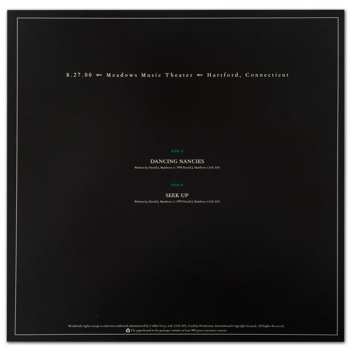 DMB Live Trax Vol. 03: 08/27/2000 - Meadows Music Theatre - 4 LP Set - Image 4